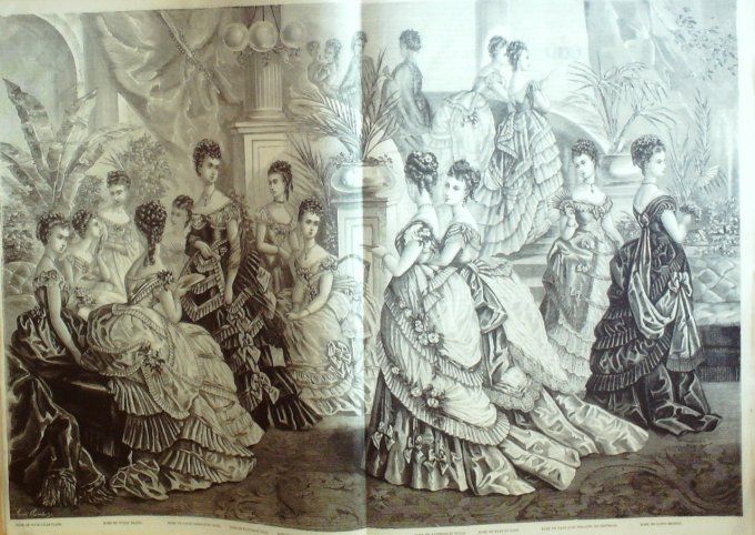 Journal Mode illustrée 1874 #  1 Costumes garçons et fillettes