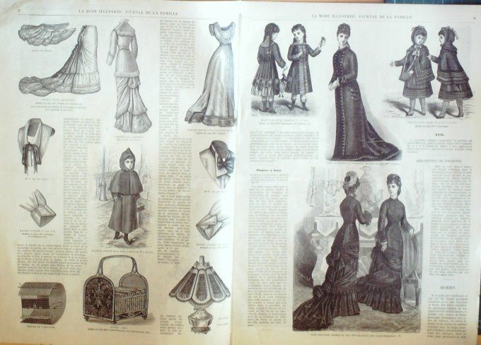 Journal Mode illustrée 1878 #  1  Robes en vigogne & tartan