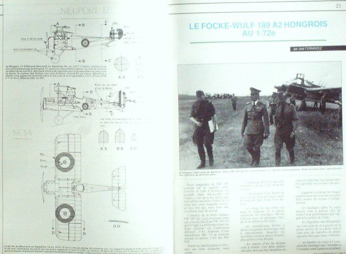 Histoire & Maquettisme 1989 # 1 Focke-Wulf 189 A2 Edward Mick Mannock Aviatik Berg D1