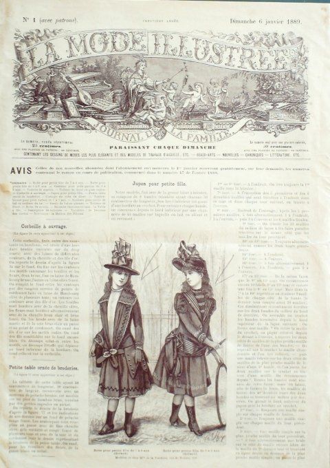 Journal Mode illustrée 1889 #  1  Robes fillettes