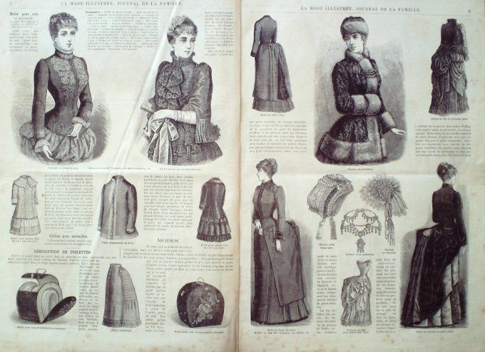 Journal Mode illustrée 1884 #  1 Robe velours & Manteau 