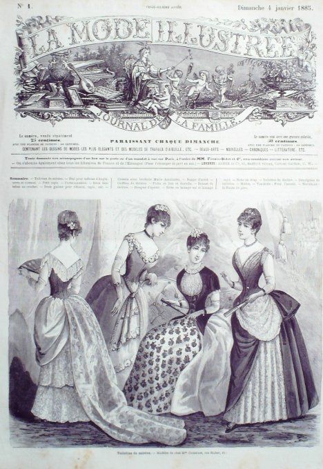 Journal Mode illustrée 1885 #  1 Toilettes de soirées