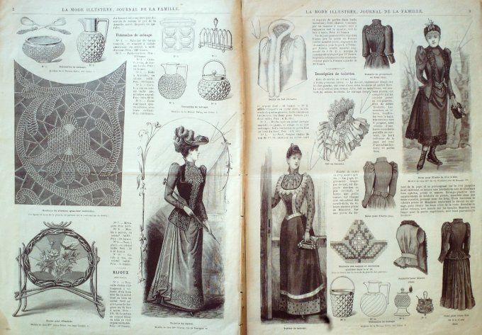 Journal Mode illustrée 1891 #  1 Corsage avec plastron