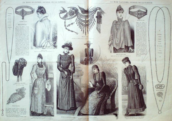 Journal Mode illustrée 1891 #  1 Corsage avec plastron