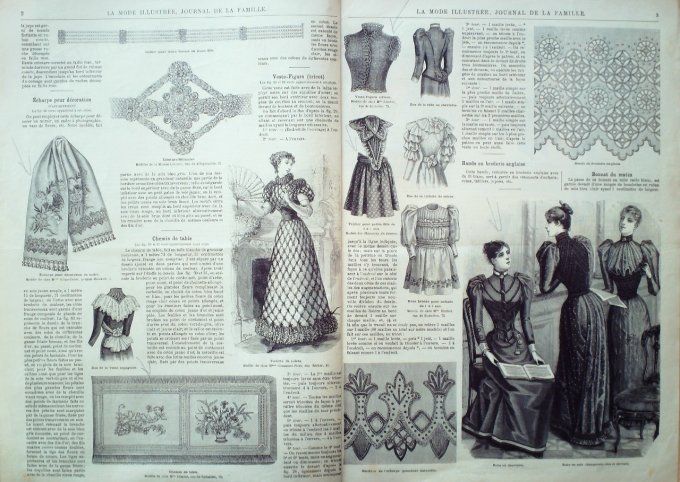 Journal Mode illustrée 1893 # 1 Costume garçon & toilette de soirée