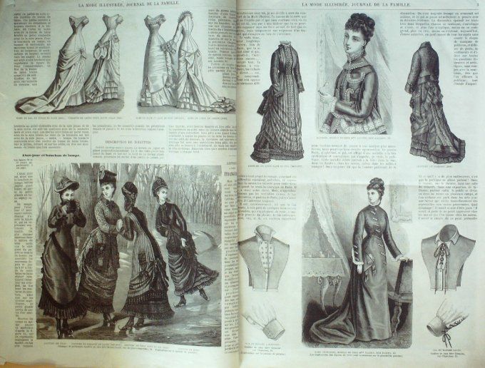 Journal Mode illustrée 1877 #  1 Corsage en faye sortie de théâtre 