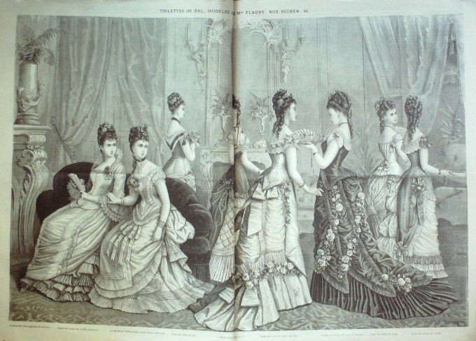 Journal Mode illustrée 1877 #  1 Corsage en faye sortie de théâtre 