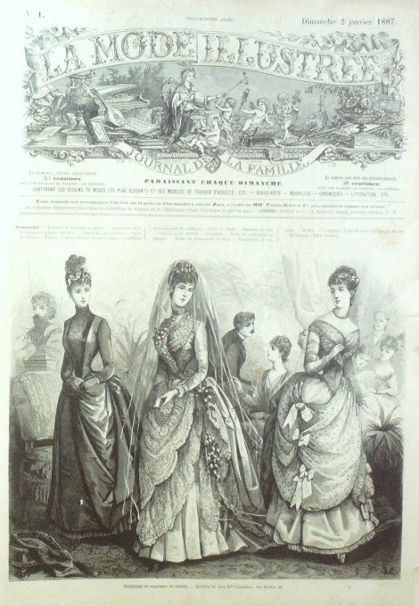 Journal Mode illustrée 1887 #  1 Toilettes de mariée