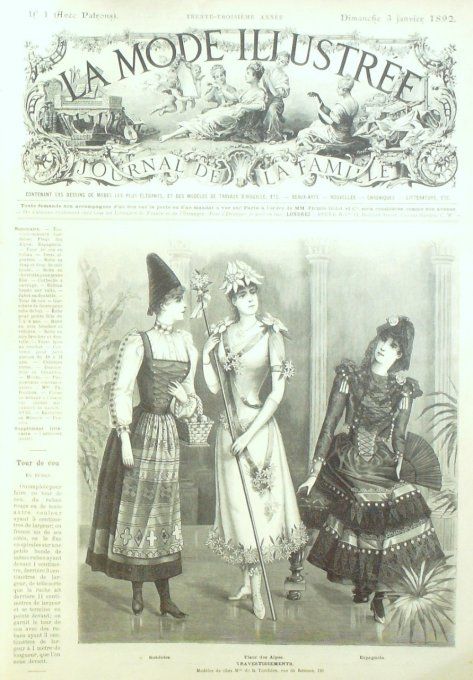 Journal Mode illustrée 1892 #  1 Travestissements