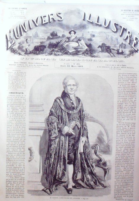 L'Univers illustré 1862 # 201 Solferino Gasko Cubitt Lord Maire de Londres