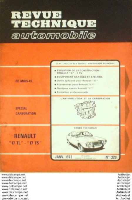 R.T Automobile Renault 17 Renault 6 5cv   # 320