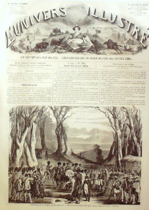 L'Univers illustré 1862 # 206 Charleston Fort Sumpter Bavière Ober-Ammergau  Guerre Usa vapeur Merri