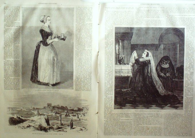 L'Univers illustré 1862 # 207 Marie Stuart chateau de Holy-Rood Rome Osteria auberge