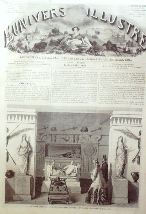 L'Univers illustré 1862 # 209 Couvent d'Ara-Coeli Rome mendiants Londres Omnibus 