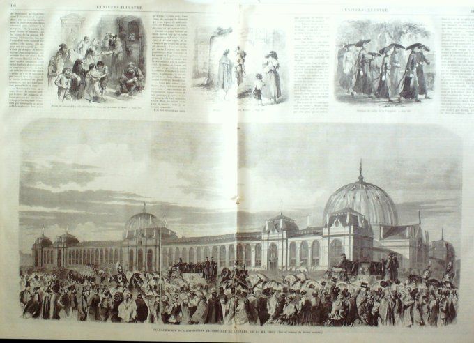 L'Univers illustré 1862 # 209 Couvent d'Ara-Coeli Rome mendiants Londres Omnibus 