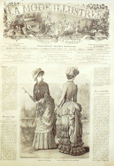 Journal Mode illustrée 1883 # 20 Mantelet & robe en foulard