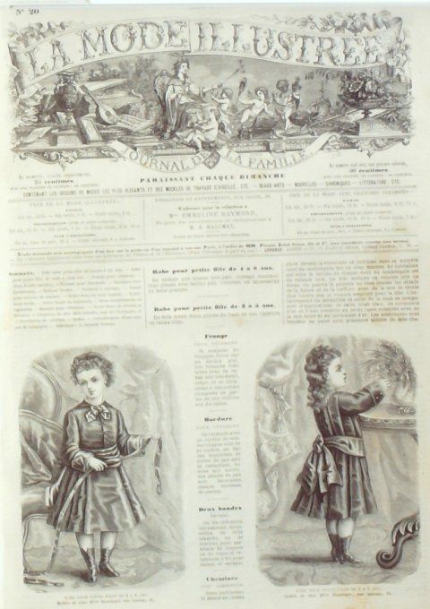 Journal Mode illustrée 1875 # 20 Robes fillettes