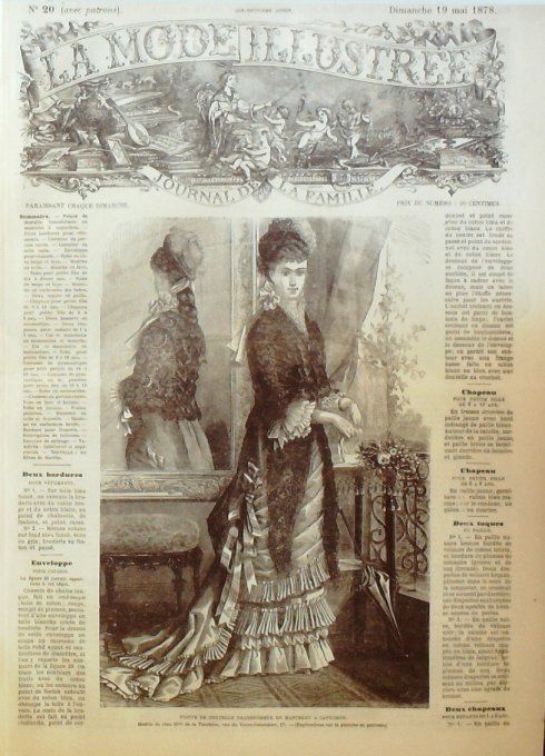 Journal Mode illustrée 1878 # 20 Pointe de dentelle en Mantelet 