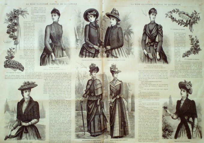 Journal Mode illustrée 1889 # 20 Costume de voyage & Manteau