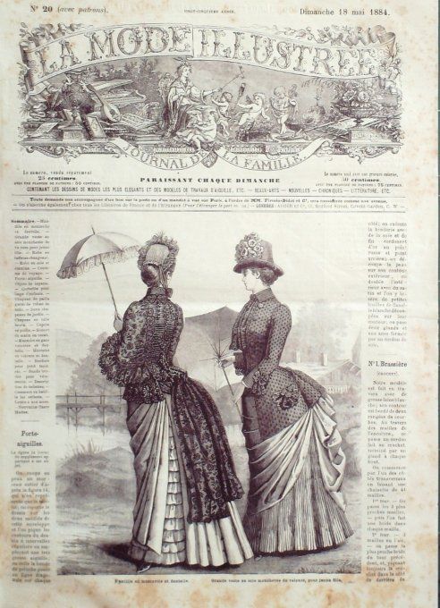 Journal Mode illustrée 1884 # 20 Mantille & veste en soie