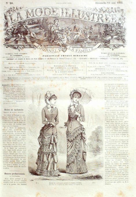 Journal Mode illustrée 1882 # 20 Robes en cachemire