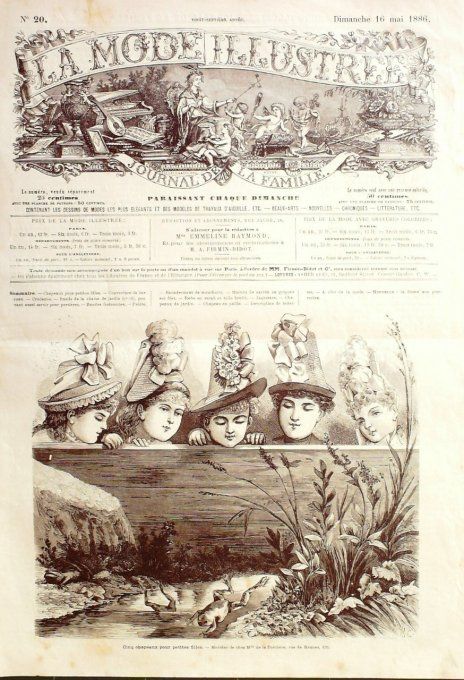 Journal Mode illustrée 1886 # 20 Chapeaux jeunes filles