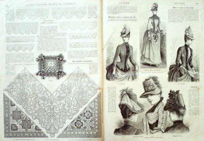 Journal Mode illustrée 1886 # 20 Chapeaux jeunes filles