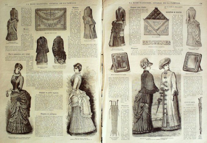 Journal Mode illustrée 1883 # 20 Mantelet & robe en foulard