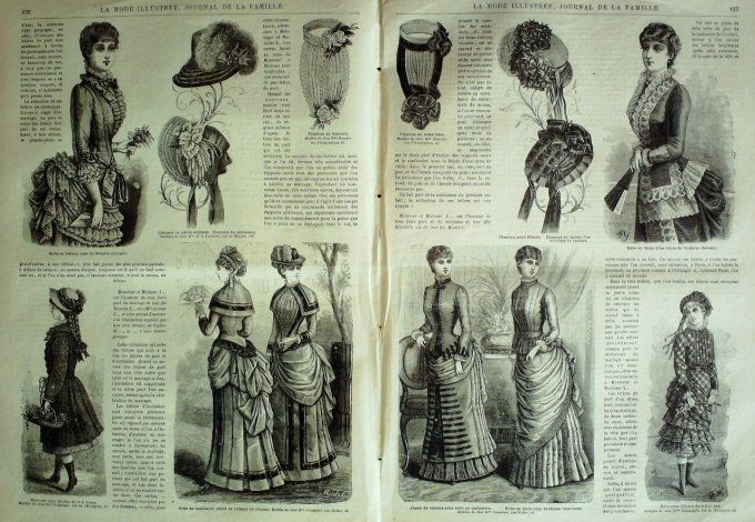 Journal Mode illustrée 1883 # 20 Mantelet & robe en foulard