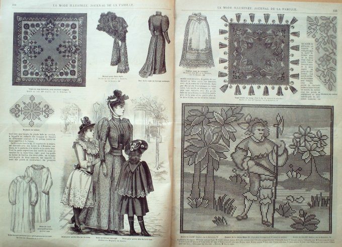 Journal Mode illustrée 1892 # 20 Robes en moire & costume enfant