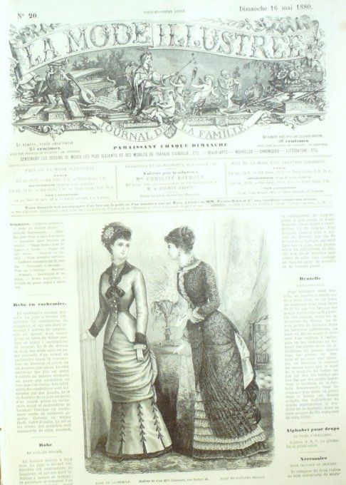 Journal Mode illustrée 1880 # 20 Robes en cachemire & foulard