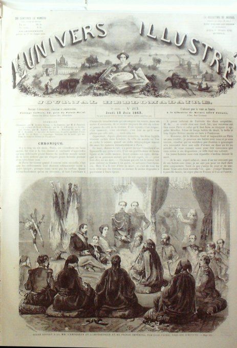 L'Univers illustré 1862 # 213 Dresde Bruhl Espagne Alicante Egypte said-pacha Sicile Calatafimi