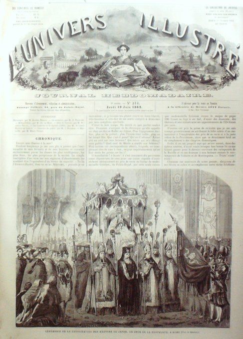 L'Univers illustré 1862 # 214 Lancashire Palais Kensington Mélanchton Marseille port 