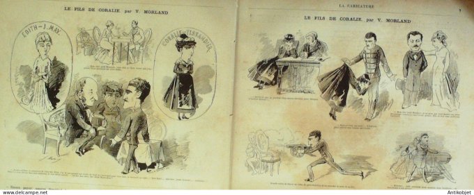 La Caricature 1880 n°  8 Aux folies-Bergère Draner Robida Draner Morland