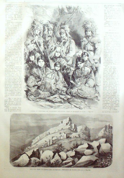 L'Univers illustré 1862 # 219 Markos Botzaris Puerto Del Sol Mexique Puebla Cordillère d'Anahuac