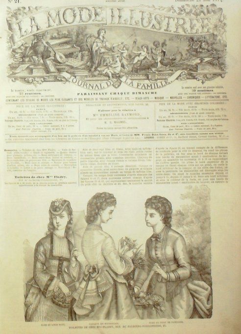 Journal Mode illustrée 1871 # 21 Robes de linon& casaque mousseline