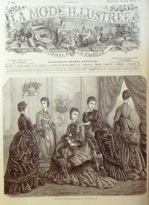 Journal Mode illustrée 1873 # 21 Toilettes d'intérieur