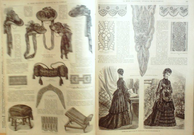 Journal Mode illustrée 1873 # 21 Toilettes d'intérieur