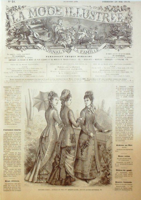 Journal Mode illustrée 1878 # 21 Costumes dames