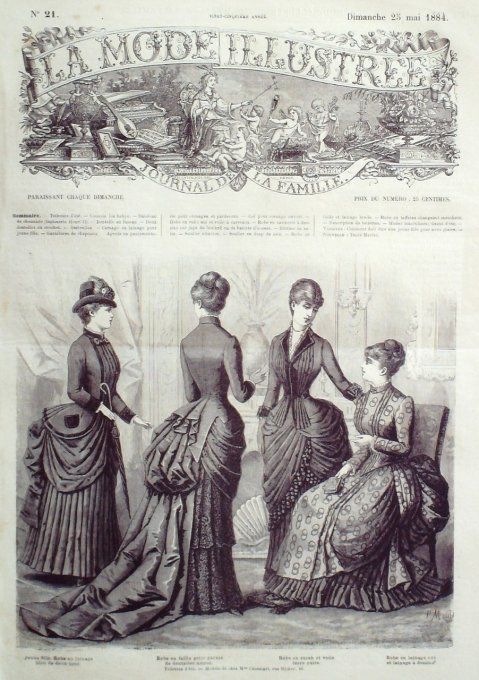 Journal Mode illustrée 1884 # 21 Robes en lainage & faille