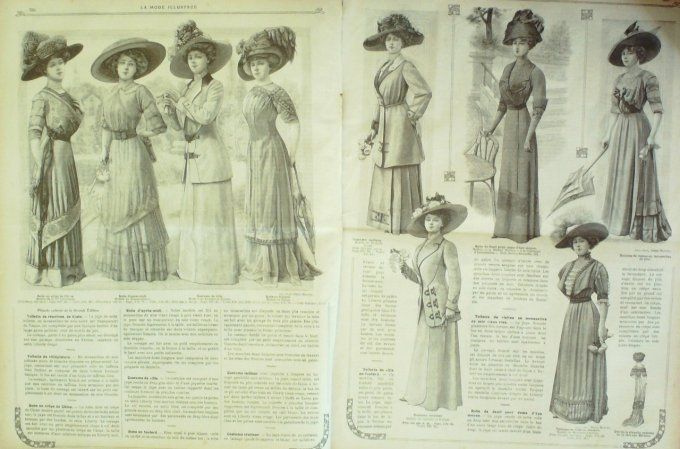 Journal Mode illustrée 1910 # 21 Robes de soirées & d'intérieur