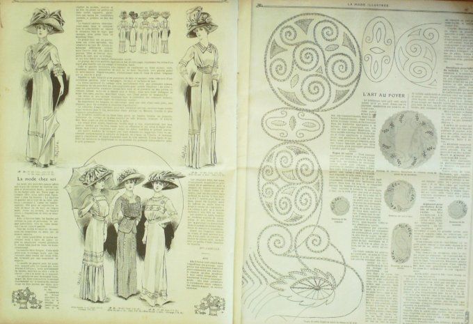 Journal Mode illustrée 1910 # 21 Robes de soirées & d'intérieur