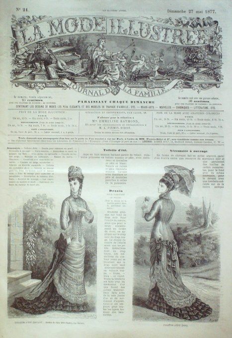 Journal Mode illustrée 1877 # 21 Toilettes d'été