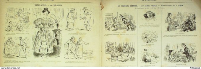 La Caricature 1881 n°  58 Paris par terre Robida Victorien Sardou Draner Trock