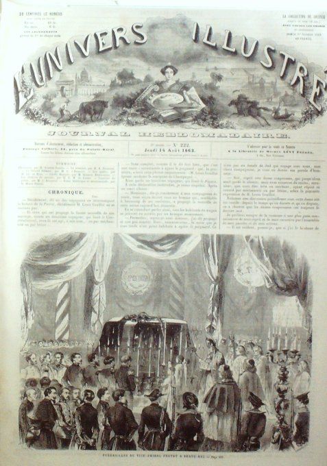 L'Univers illustré 1862 # 222 ChineShang-Hai ile de Lacroma Dalmatie Raguse Russie Riga Alexandre II