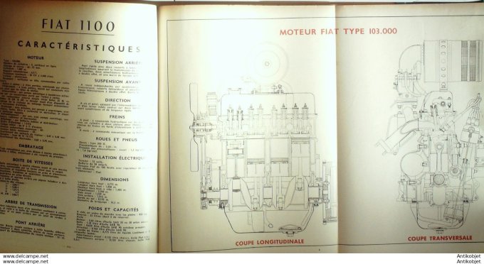 Revue Technique Automobile Fiat 1100 Chevrolet Powerglide Ferlec Borgward 104#1954