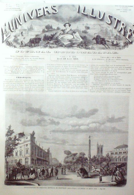 L'Univers illustré 1862 # 224 Arabie Port-Adens Munich Pinacothèque jardin des Hespérides