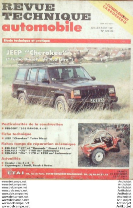 Revue Technique Automobile Jeep Cherokee Peugeot 505 Renault Clio  #529