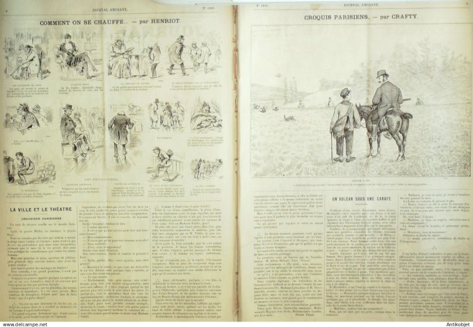 Le Journal Amusant 1891 n°1838 Nos cyclomanes nos gens de lettres comment on se chauffe