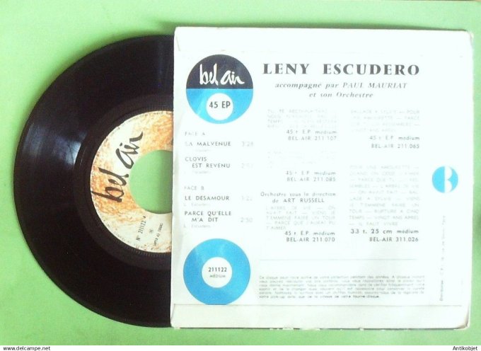 Escudero Leny 45T EP Pour une amourette 1962